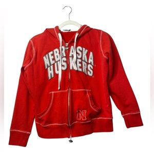 Nebraska Huskers Zip-Up Hoodie Sweatshirt - Size Large